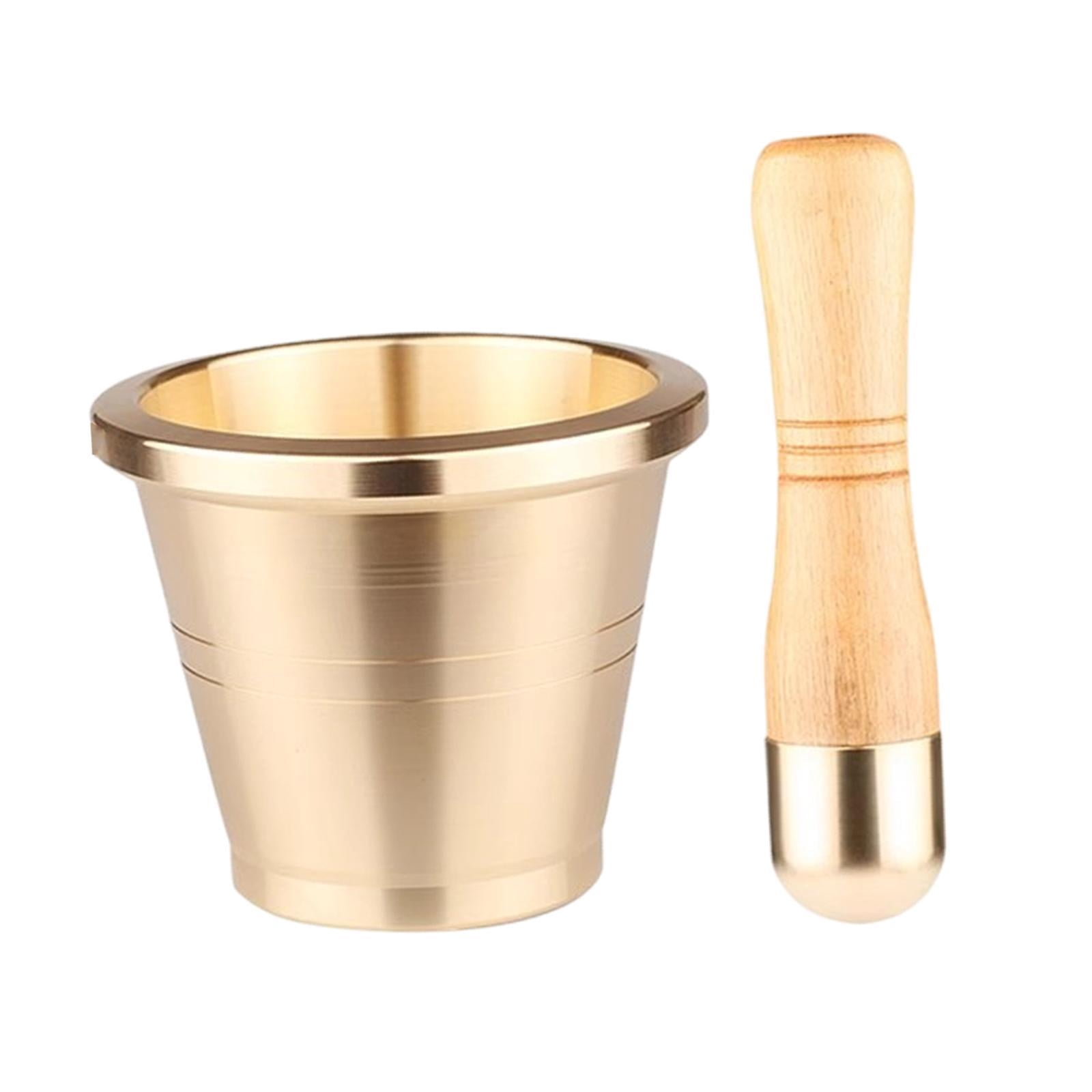 Fiocias Brass Grinder Set Garlic Crusher Versatile Easy to Clean Salt Pepper Mills Spice Medium