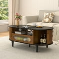 thumbnail image 6 of Fluted Coffee Table with Storage, Modern Coffee Tables with Drawer, Wood Center Table for Living Room, 6 of 9