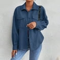 thumbnail image 4 of Atogsazn Womens Button Up Jacket Casual Long Sleeve Corduroy Shirt Spring Fall Tops Clothing with Pocket Blue XXL Fashion, 4 of 6