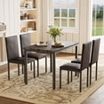 thumbnail image 1 of Comedor para 4 Personas con Sillas de Metal y Mesa de Mármol Sintético Laminado – Moderno y Compacto, 1 of 7