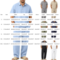 thumbnail image 4 of Awwp Men's Linen 2 Piece Outfits Short Sleeve Shirts & Long Pants Set Casual Loose Summer Matching Vacation Suit Dark Gray Size: 2Xl, 4 of 7
