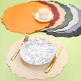 thumbnail image 7 of Leather Round Placemats, Washable Table Placemats, Wine Red, 7 of 7