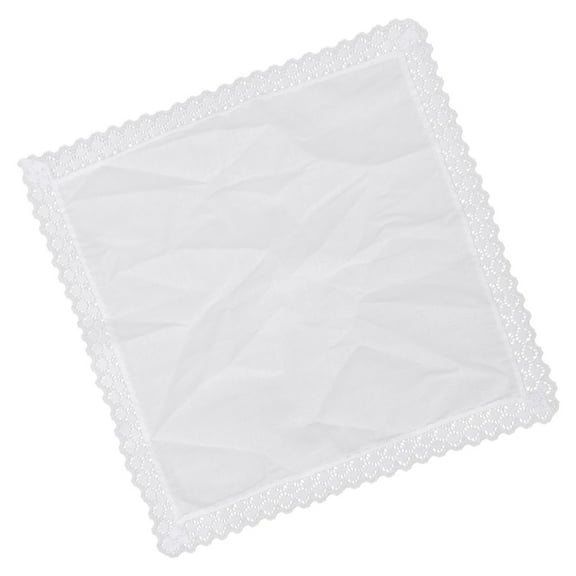 White Lace Handkerchief Ladies Cotton Hankies Lacy Large Bandana