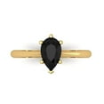 thumbnail image 2 of 1.0ct pear cut black natural onyx 14k yellow gold Bridal Wedding Engagement Promise Anniversary Ring for Women size 9, 2 of 7