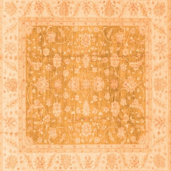 Ahgly Company Indoor Square Oriental Orange Traditional Area Rugs, 6' Square