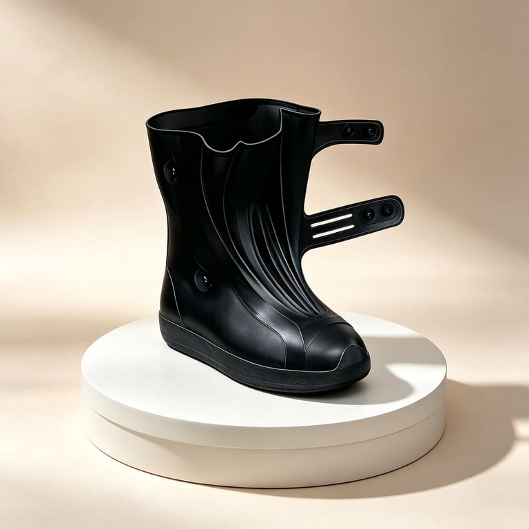 Heavy Duty PVC Work Boot Overshoes Waterproof Pull-On Mid-Calf Transparent Mid-Calf Waterproof Shoe Covers Non Slip Round  main image 3