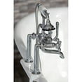 thumbnail image 3 of Kingston Brass AE110T1 Aqua Vintage 7" Center Deck-Mount Clawfoot Tub Faucet with Hand Shower, Polished Chrome, 3 of 8