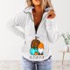 thumbnail image 2 of Sudadera con cuello en V para mujer, bonita sudadera recortada con cremallera para entrenamiento, Tops de Acción de Gracias para mujer Pompotops  FGAJ19719, 2 of 5