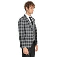 thumbnail image 5 of Men's Wessi Slim Fit 3PC Black and Grey Plaid Formal Suit TY-1437, 5 of 6