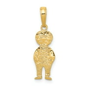 GEMAPEX 14K Yellow Gold Charm Pendant 23 mm 8 Boy With Hands In Pocket