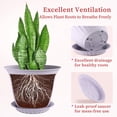 thumbnail image 3 of FIASON 6 Pack 12 Inch Lavender Purple Plastic Planters with Drainage Holes and Saucers, Embossed Flower Plant Pots Large Outdoor Planters for Patio Garden, 3 of 8