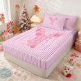 thumbnail image 3 of Manfei Initial Queen Comforter Set with Fitted Sheet and 2 Pillowcases, Pink B, Pink Reversible, 3 of 7