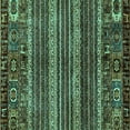 thumbnail image 1 of Ahgly Company Indoor Square Abstract Turquoise Blue Modern Area Rugs, 3' Square, 1 of 4