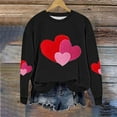 thumbnail image 5 of Vetsdori Womens Pullover Sweatshirts Plus Size Tops Spring Crew Neck, Valentine Valentine's Days Sweatshirts for Women Love Heart, 5 of 5