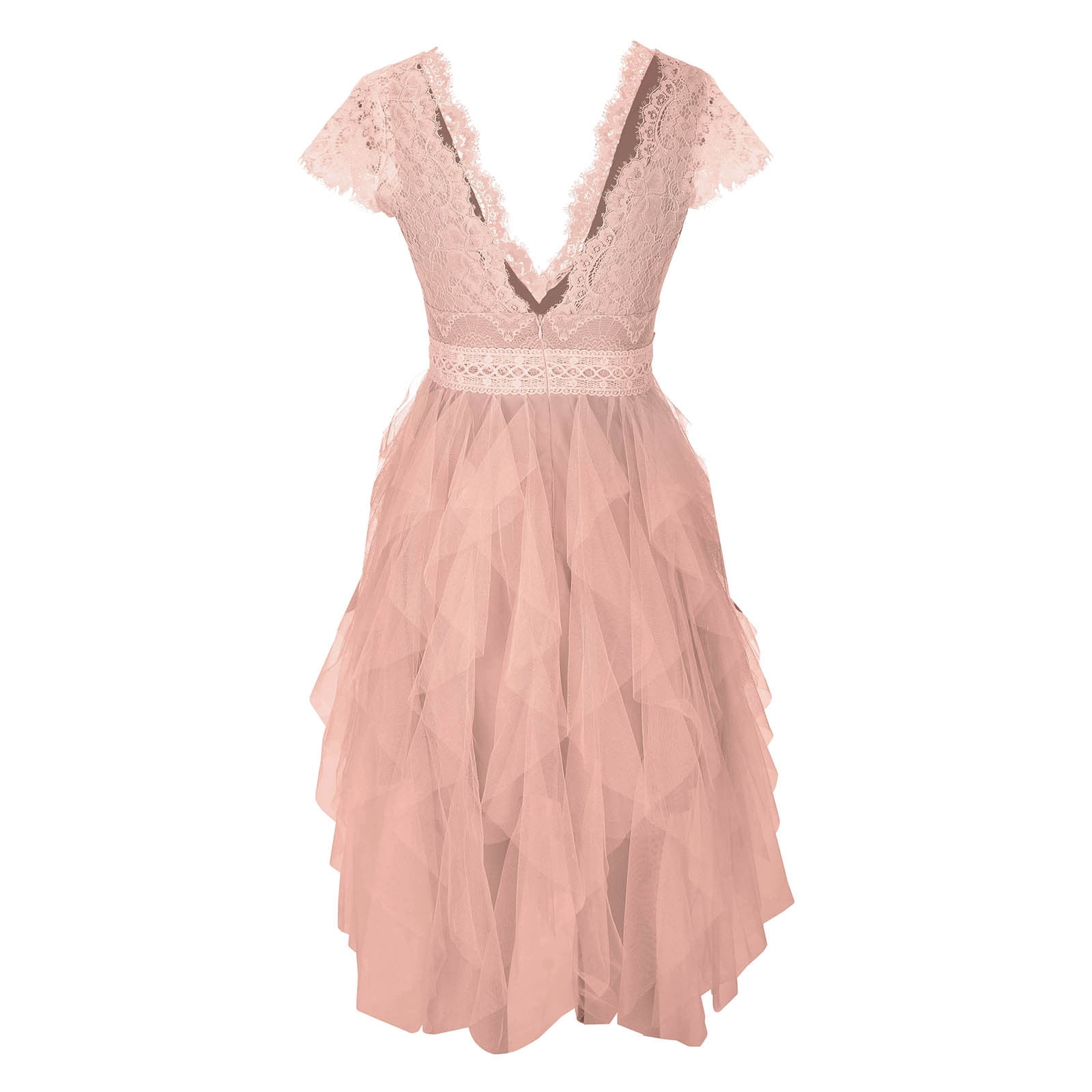 symoid Juniors Dresses- Summer Solid Lace Flowers Embroidery