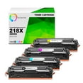 thumbnail image 1 of TCT 218X Toner Cartridge 4 Pack - Compatible Replacement WITH CHIP Works With HP LaserJet Pro 3201, MFP 3301 Printers (Black Cyan Magenta Yellow) - not compatible with "-e" suffix printers, 1 of 5