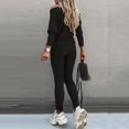 thumbnail image 2 of Ladies Womens Two Piece Outfit Long Sleeve One Shoulder Pullover Tops And Long Pants Tracksuit, 2 of 3