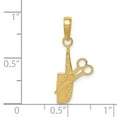 thumbnail image 4 of 14k Yellow Gold Comb and Scissors Charm Pendant, 4 of 4