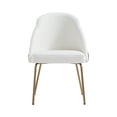 thumbnail image 1 of Gracie White and Gold Leatherette Dining Chair with Steel Legs, 1 of 8