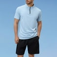 thumbnail image 2 of Men's Athletic T Shirt Summer Performance Workout Top Breathable Loose Fit Training Tee for Running Gym Outdoor Sports Mens Work Shirts Summer Basic Tee Shirts, 2 of 4