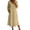 Beige(Dress), variant on Women's Long Sleeve Midi Dress V-Neck Cotton Linen Button Down Empire Waist Casual Flowy Dress with Pockets