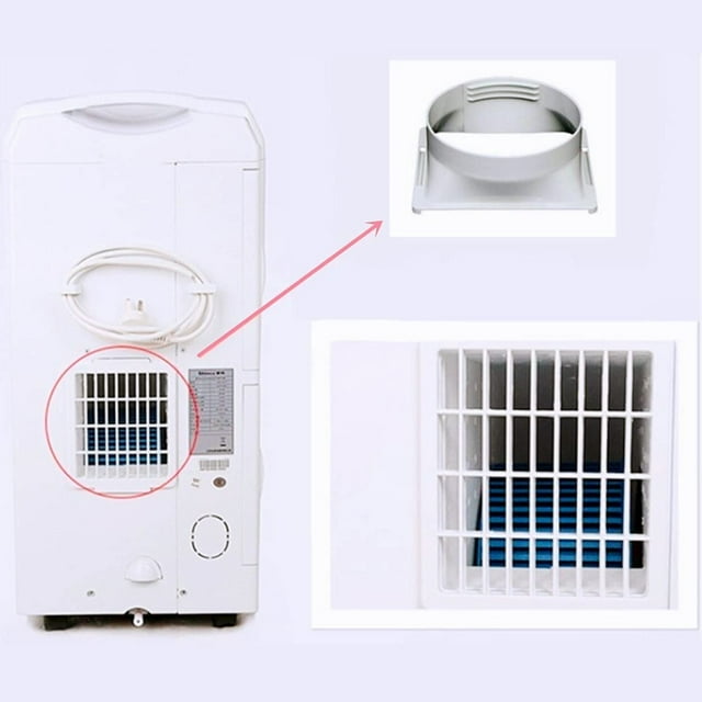 1 Hose Clamp Stainless Quick Snap Hose Clamp #2 5.9 Inch/6 Inch Portable Air Conditioner Exhaust Hose Coupler Window Adapter A/C Unit Connector Mobile Air Conditioning Accessories (Square To Round)
