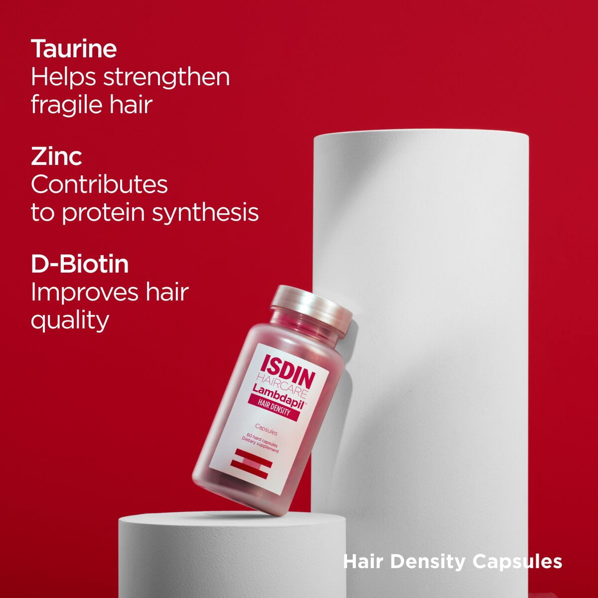 ISDIN Lambdapil Hair Density Capsules: Hair Thickening Vitamin Capsules for thinning hair, 60 Capsules.