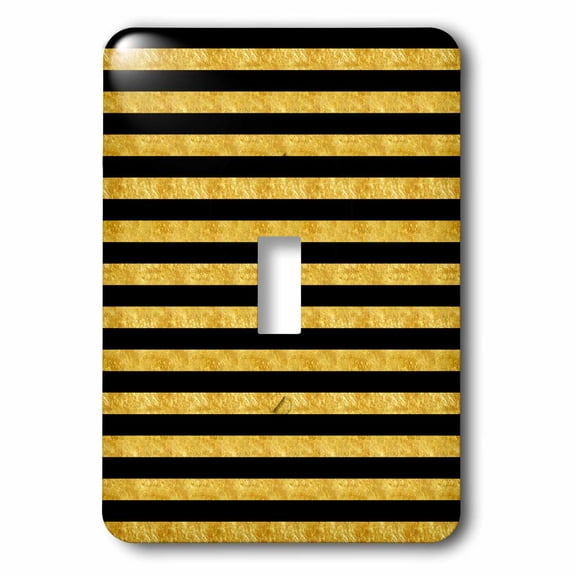 3dRose, Gold and Black Vertical Stripes, single toggle switch