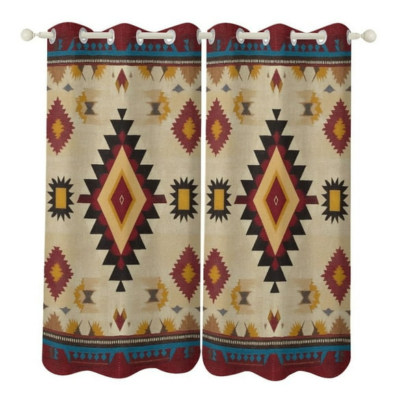 Bohemia Blackout Curtains Window Drapes Room Darkening Thermal Insulated Grommets Blackout Curtains, for Living, Dining, Bedroom,2 Panels