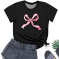 thumbnail image 6 of Miluxas Summer Tops for Girls Bow Graphic Crew Neck Short Sleeve Shirt Casual Loose Fit Workout Blouse Tee Black 11 Years, 6 of 8