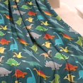 thumbnail image 3 of DarkGreen Dinosaurs Birds Pattern Blanket,Comfortable Soft Flannel Throw Blanket,All Season,Warm Lightweight Blankets for Sofa Bed Couch Living Room Chair,30"x40", 3 of 4