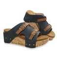 thumbnail image 6 of Mostsola Womens Sandals Buckle Strap Platform Cork Slippers Slip on Slides Wedge Sandals Clogs, 6 of 8