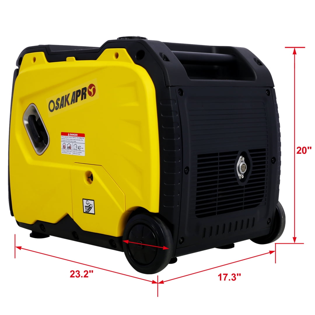 Super Quiet 4500W Inverter Generator with Electric Start & Foldable Wheels - CARB/EPA Compliant for RVs & Sensitive Electronics (Pure Sine Wave, 17hr Eco Run Time)