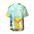thumbnail image 6 of Lsque Pikmin print Men's Cuban Collar Short Sleeve Shirt Summer Beachwear Casual Button Down Fashionable Vacation Leisure Shirt-XX-Large, 6 of 7