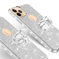 thumbnail image 4 of Apple iPhone 11 Pro Max 6.5inch Case Silver Glitter Ring Kickstand Clear Shock Proof Protective Phone Case, 4 of 6