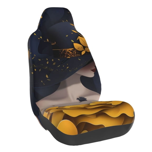 Vsdgher Elegant Lady With Hat for Automotive Seat Covers for Cars Trucks and SUVs, Universal Fit Anti-Slip Bucket Seat Protector for Cars,Vehicle Seat Protector for Front Seats
