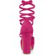thumbnail image 3 of Zapatos de tacón grueso Allegra K con Tiras y plataforma con cordones para Mujer Rosa caliente 37.5, 3 of 6