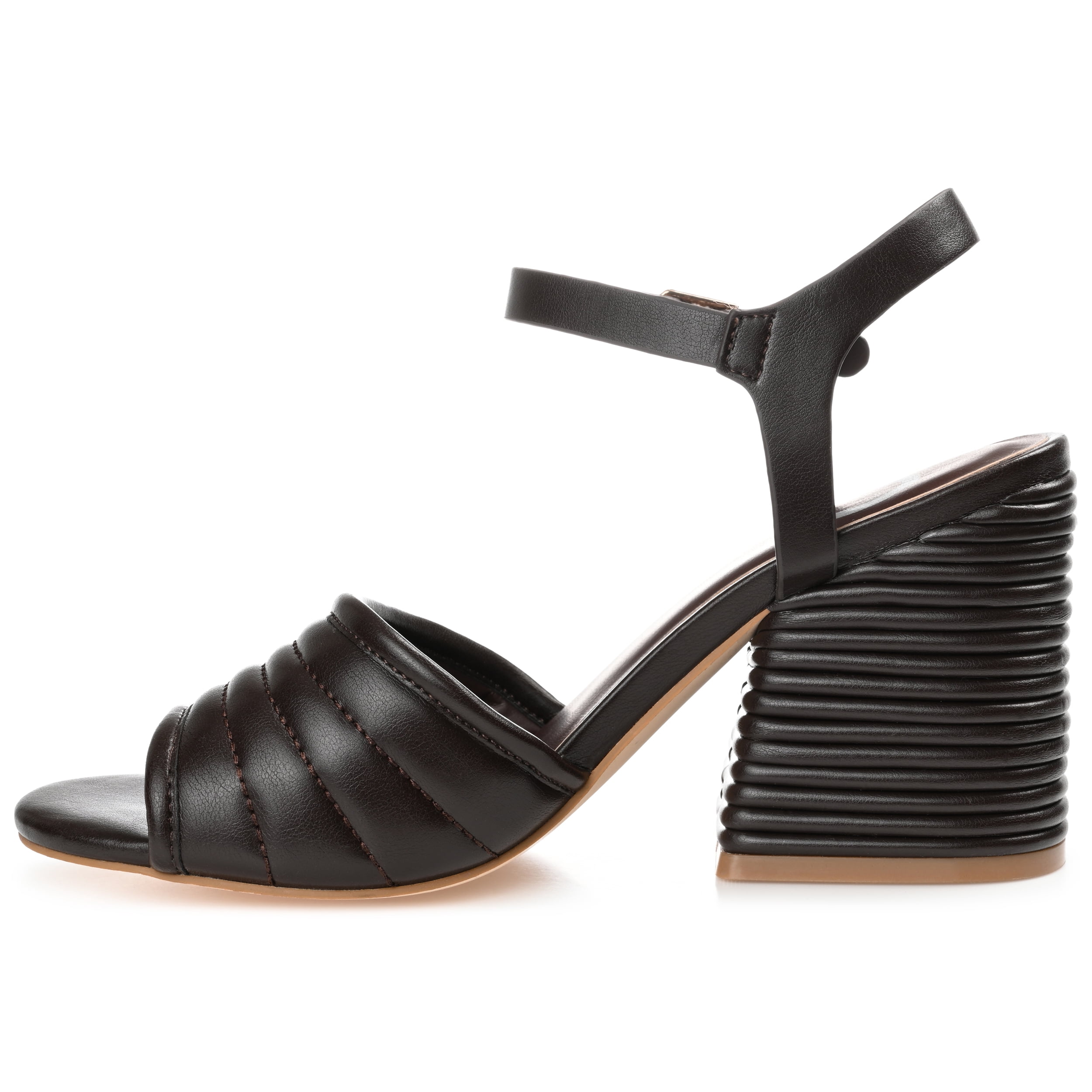 Journee Womens Charmaine Layered Block Heel Sandals