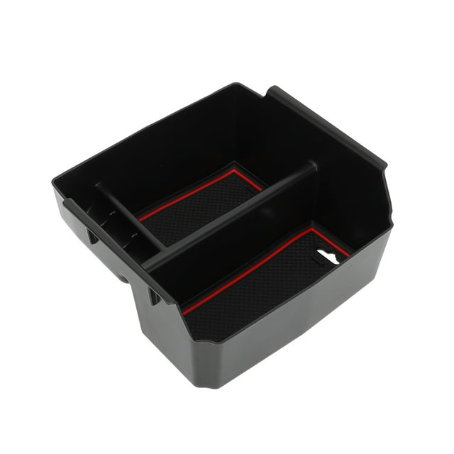 Bandeja organizadora del consola central Unique Bargains para Jeep Wrangler JK JKU Rubicon Sport 2011-2018, bandeja de almacenamiento en el reposabrazos, plástico negro rojo