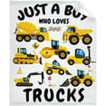 thumbnail image 5 of Just A Boy Who Loves Trucks Flannel Lightweight Blankets Quilt Plush Fleece Soft Bedding Throw Blanket for Couch and Bed 60"x50" for Teens, 5 of 6