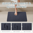 thumbnail image 3 of VUNATE Bathroom Rugs Non Slip Bath Mat Super Absorbent Quick Dry Thin Soft Durable Bath Mats for Bathroom Floor with Rubber Backing Machine Washable Bathtub Fit Under Door 17"x43" Navy, 3 of 8