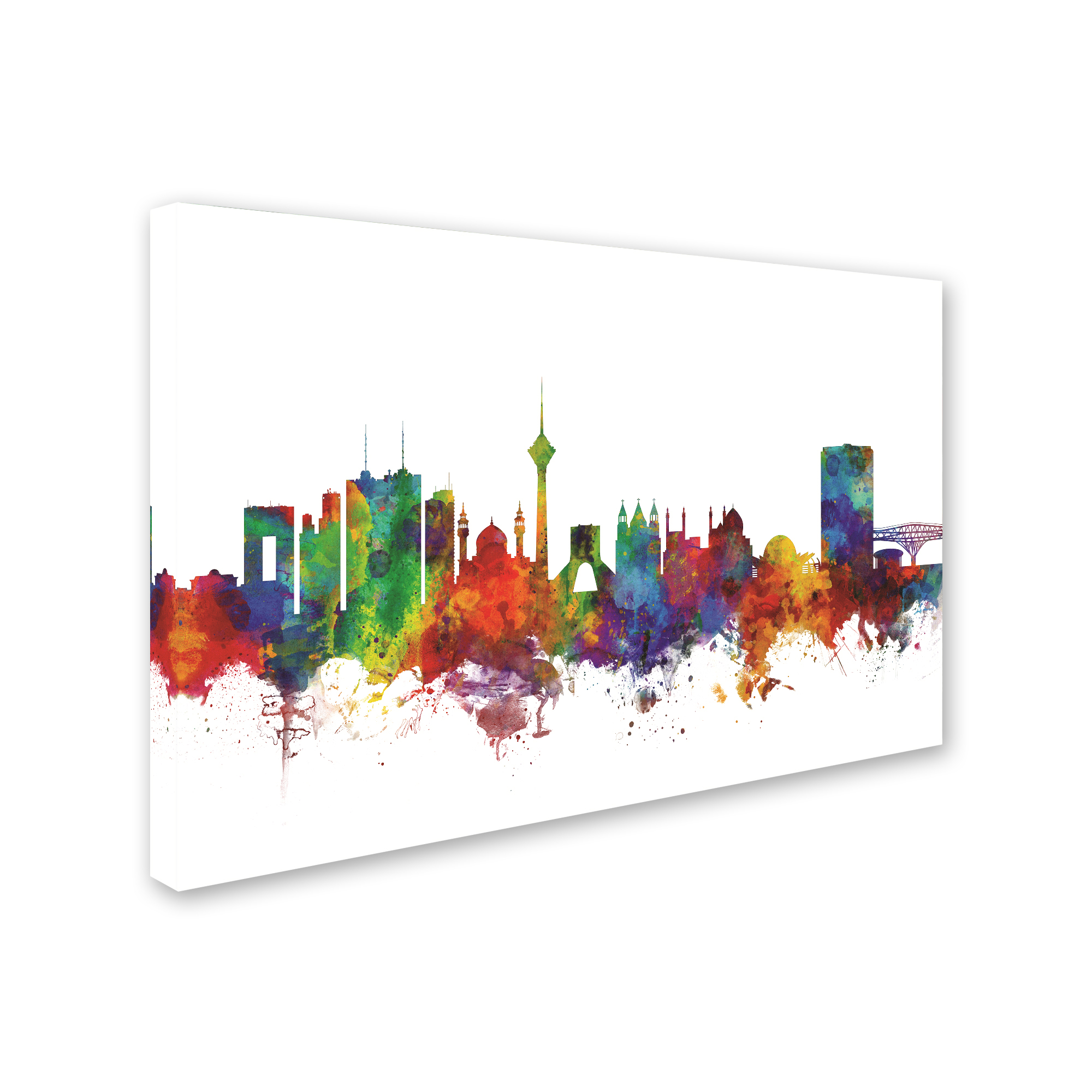 Trademark Fine Art Cityscape Canvas Art ' Tehran Iran Skyline IV ' by Michael Tompsett
