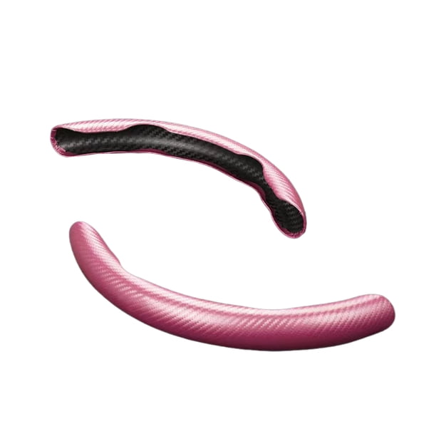 Funda para volante Kenally de fibra de carbono rosa universal Con tacto líquido
