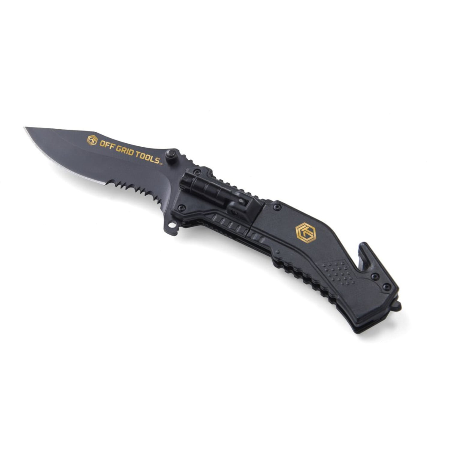 Off Grid Tools Tactical Pocket Knife with LED Flashlight
