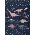 thumbnail image 2 of Milne Navy Dinosaur Washable Kids Rug, 2 of 9