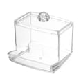 thumbnail image 1 of Injueey Caja de hisopos de plástico transparente y dispensador de tarros contenedor transparente, solución fácil de almacenar Almacenamiento y organización del hogar, 1 of 6