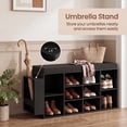 thumbnail image 5 of ELLEGNT Shoe Bench with Umbrella Stand - Padded Seat, Adjustable Shelves for Entryway Storage, Black, 5 of 7