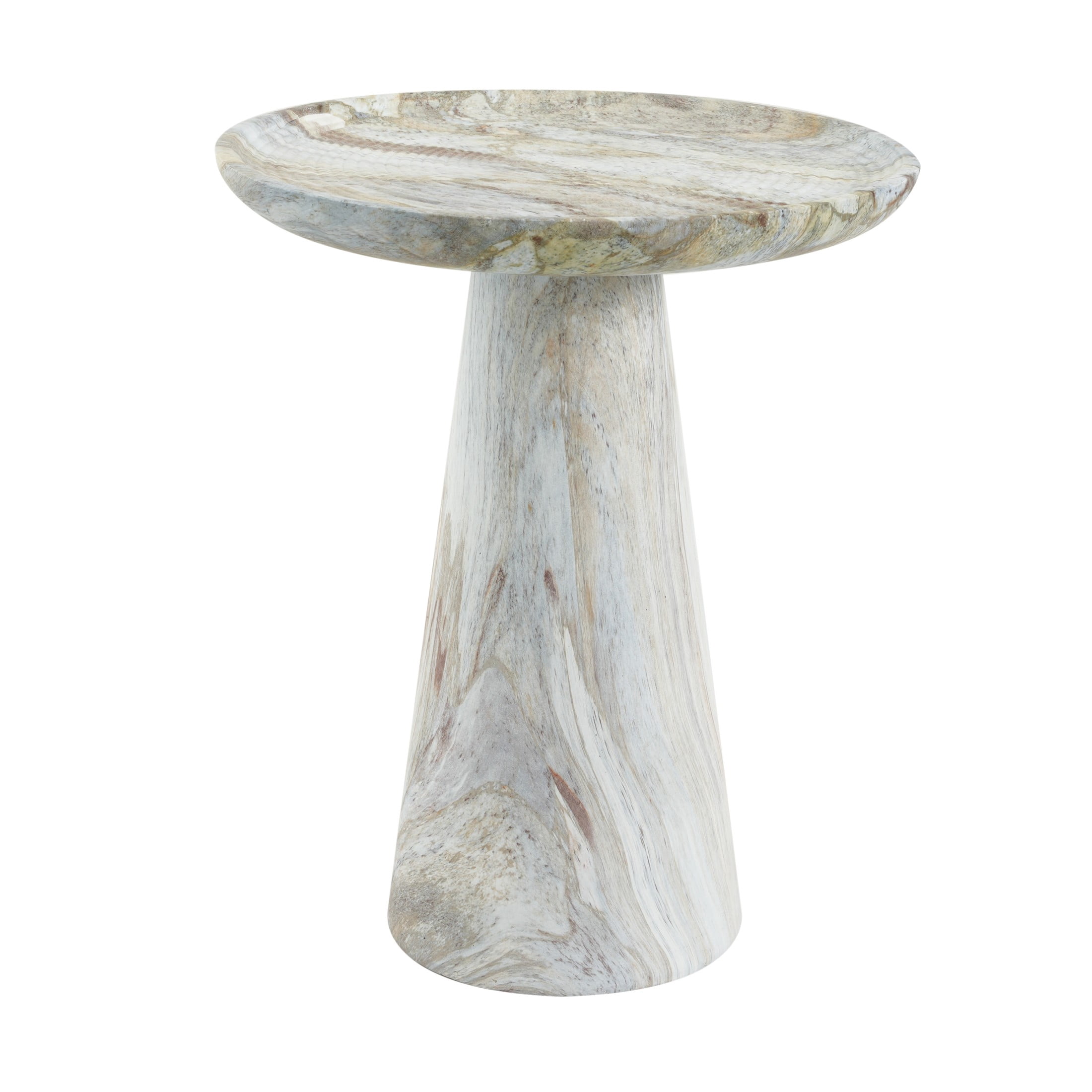 Christopher Knight Home Modern Lightweight MGO Accent Side Table with Pedestal Base, Mist Stone