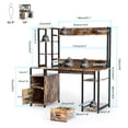 thumbnail image 7 of Corner Desk with Storage Shelves, Compact 90 Degrees Triangle Space Saving Computer Desk with Outlet, LED Lights, Keyboard Tray & Monitor Stand, Black Writing Table Desk for Home Office by PAKASEPT, 7 of 7