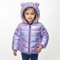 thumbnail image 2 of MEZZALL Girls Winter Coats With Hood Soft Warm Jackets Kids Lightweight Coats Cute Bear Design Long Sleeve Zipper Outerwear Leisure Dailywear, 2 of 6